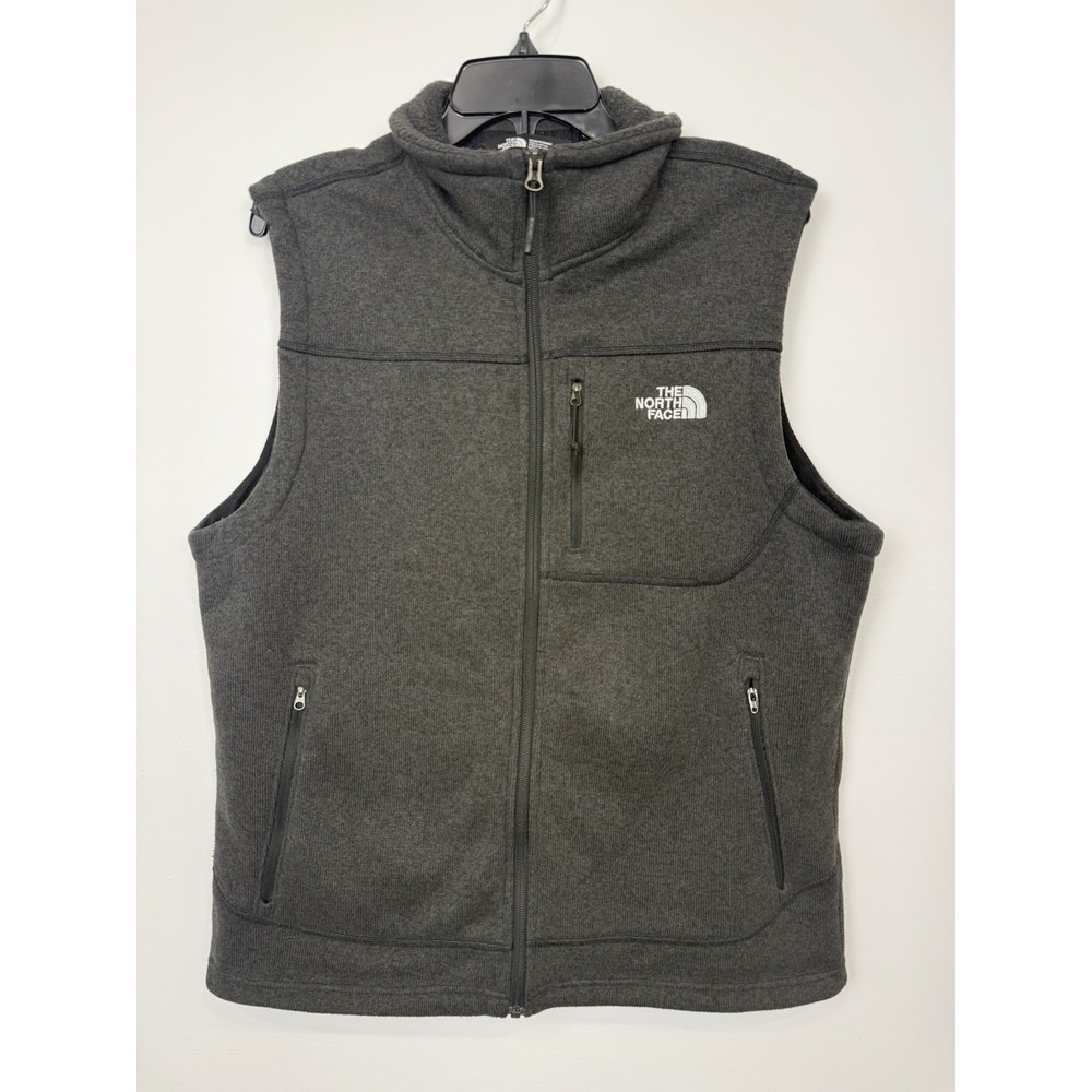 THE NORTH FACE MENS GRAY SWEATER FLEECE VEST SIZE LARGE